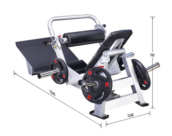 HIP THRUST MACHINE PRO COLORE NERO 25-50mm con  pedana in acciaio sezionato