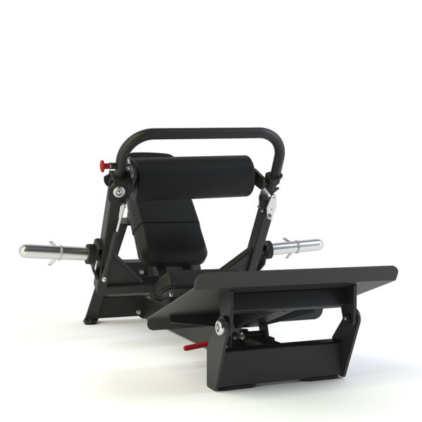 HIP THRUST MACHINE PRO COLORE NERO 25-50mm con  pedana in acciaio sezionato