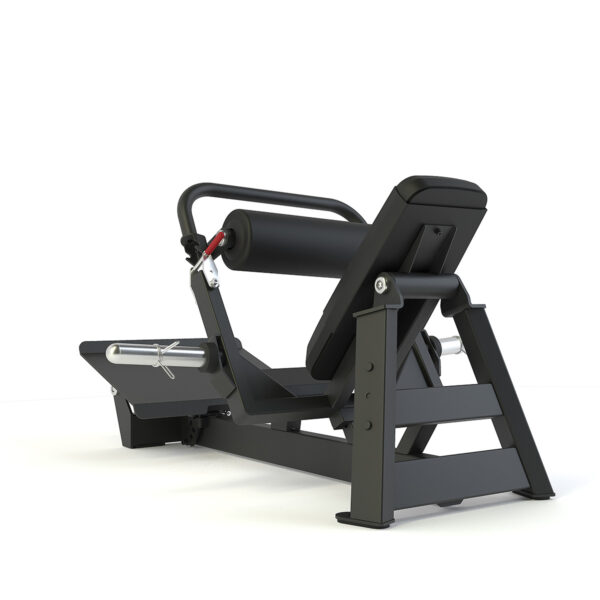 HIP THRUST MACHINE PRO COLORE NERO 25-50mm con  pedana in acciaio sezionato